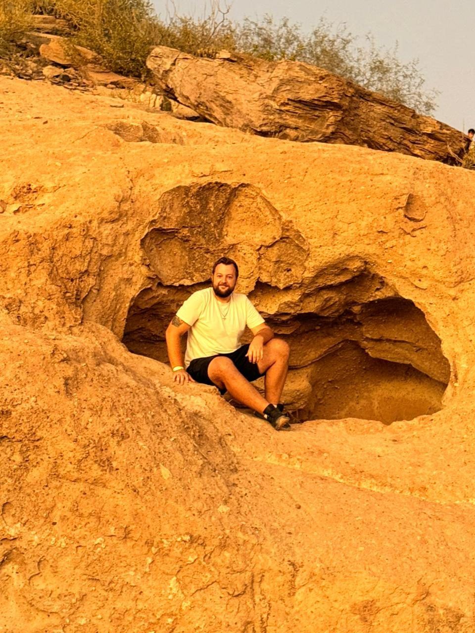 Sandstone caves at golden hour