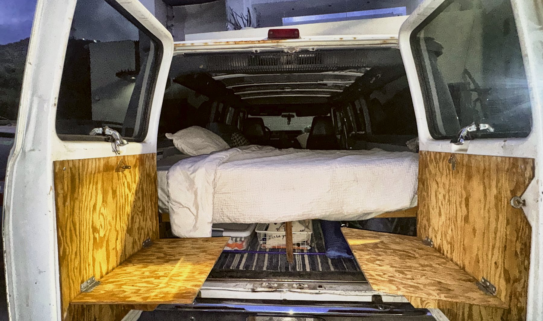 Storage under the bed for camp gear